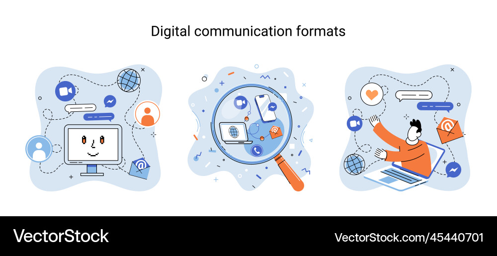 Digital communication formats metaphor content Vector Image