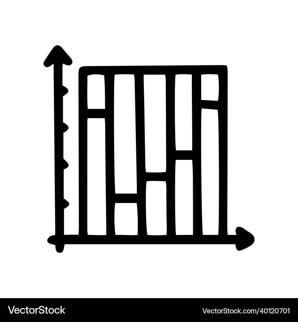 Histogram line doodle simple icon design Histogram line doodle simple icon design vector image