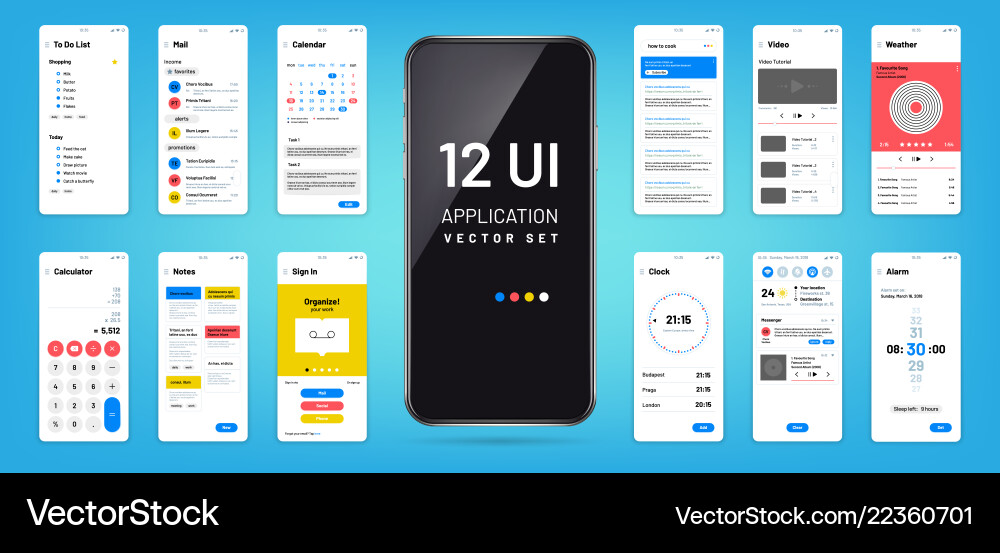 Mobile App UI/UX Wireframe vector image