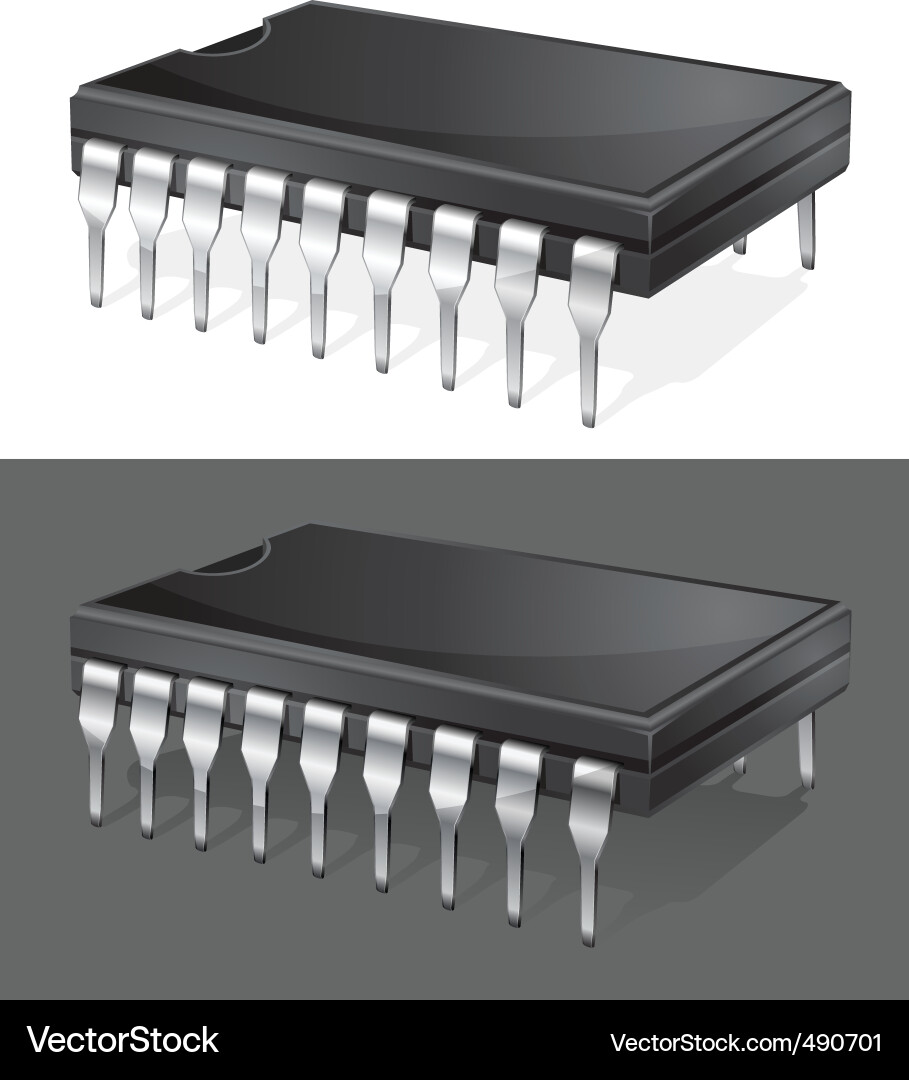 Modern Computer Microchip vector image