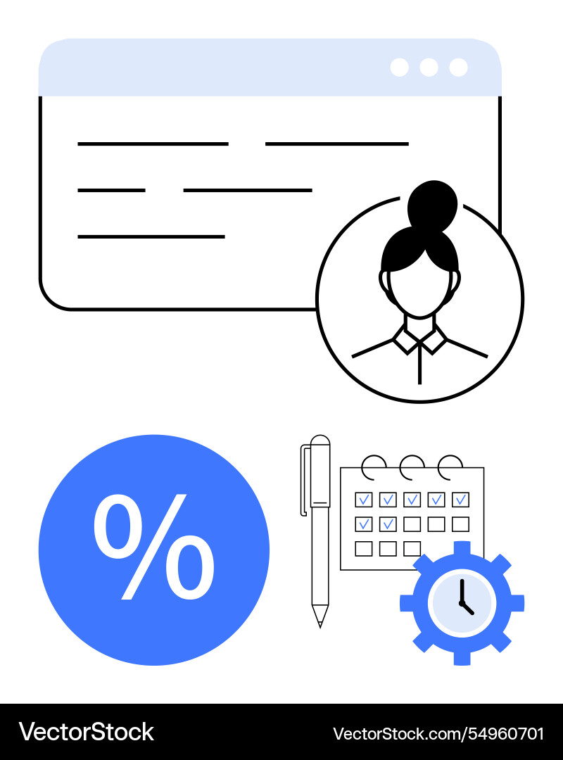 Profile management with task scheduling Profile management with task scheduling vector image