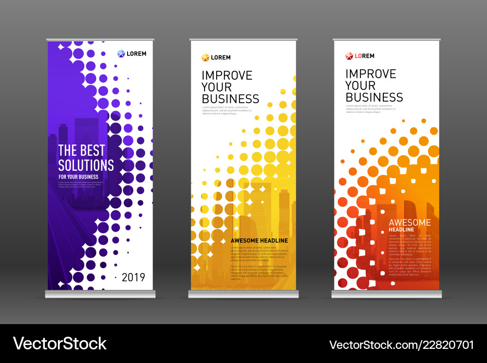 Real estate roll up banners design templates set Real estate roll up banners design templates set vector image