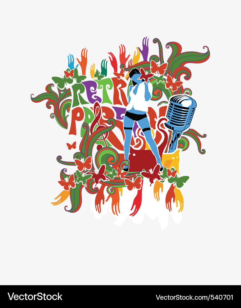 Retro Party Vibes Vector Image
