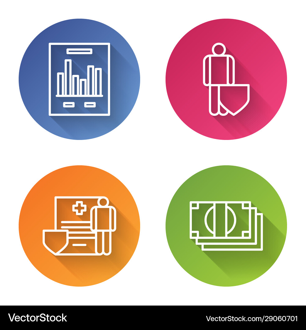 Set line document with graph chart life insurance Set line document with graph chart life insurance vector image