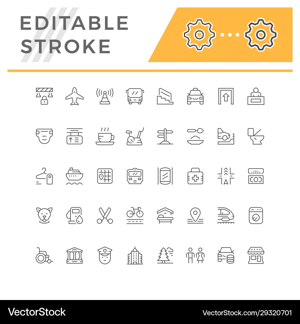 Set line icons public navigation Set line icons public navigation vector image