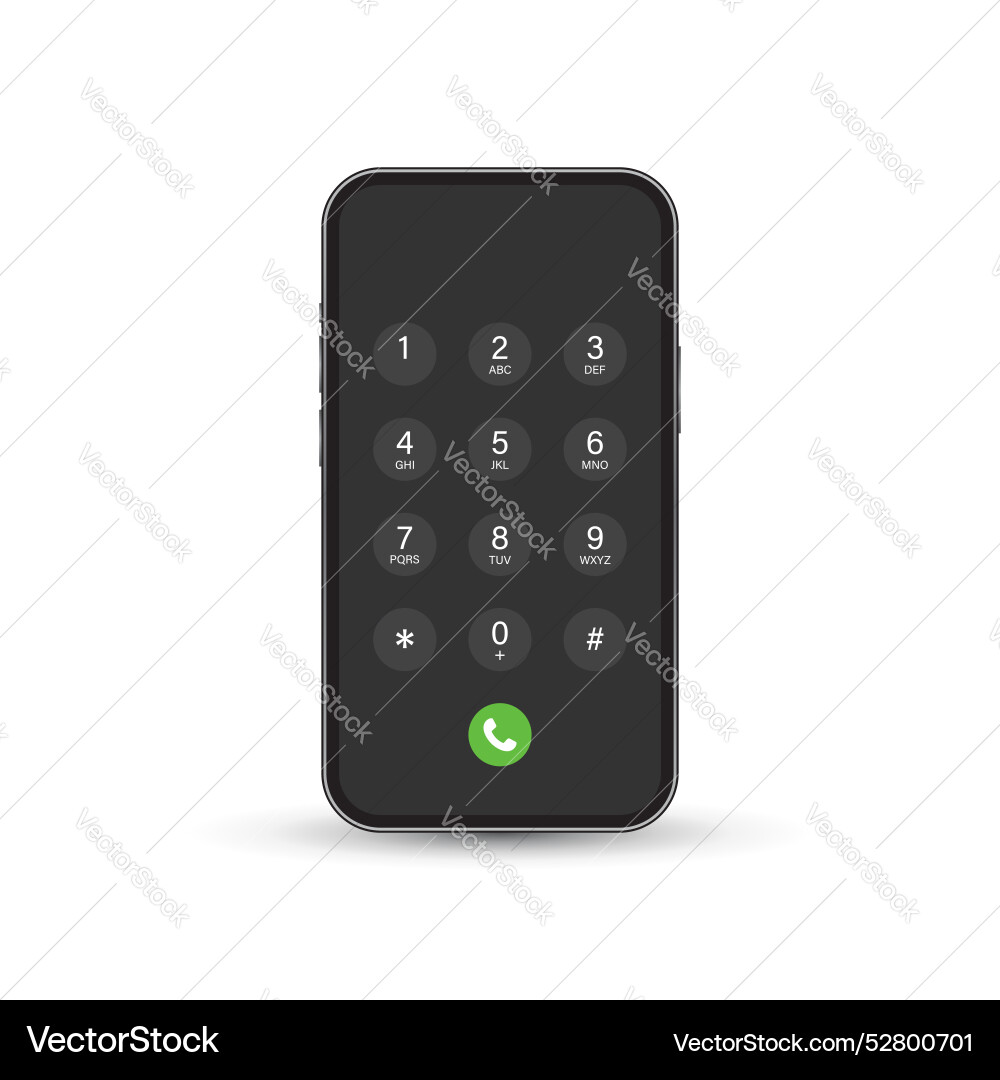 Smartphone dial button icon in flat style phone Smartphone dial button icon in flat style phone vector image