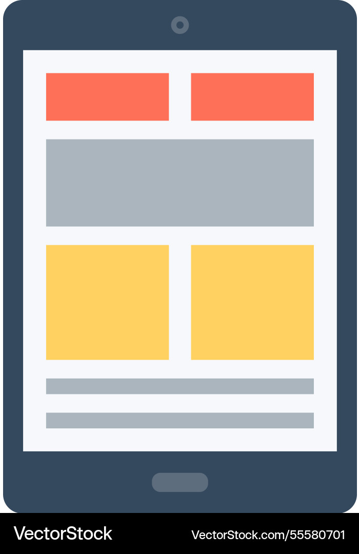 Tablet computer flat web icon Tablet computer flat web icon vector image