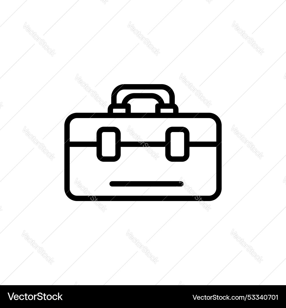 Toolbox icon set tool box kit symbol in a black Vector Image