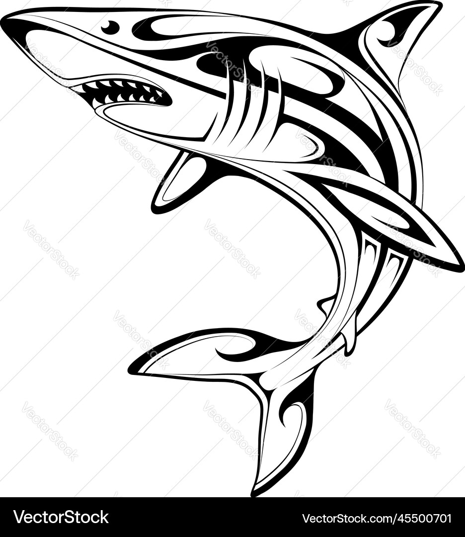 Tribal Shark Artwork Royalty Free Vector Image