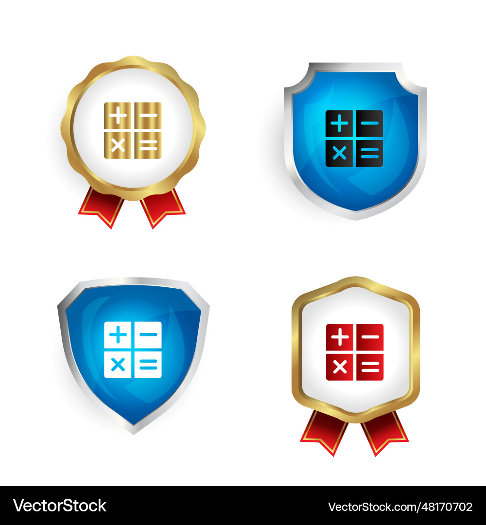 Abstract calculate math badge and label collection Abstract calculate math badge and label collection vector image