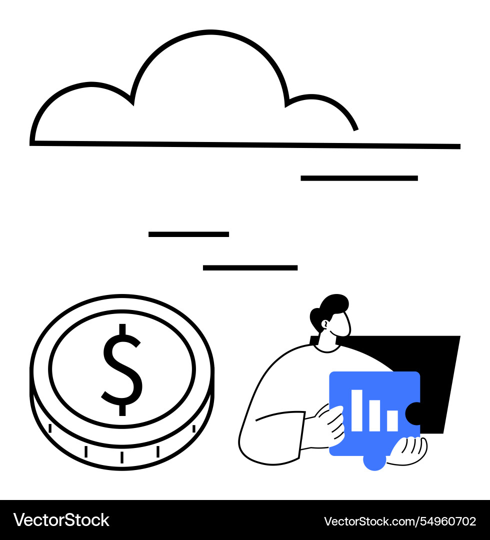 Cloud computing for financial analysis data Vector Image