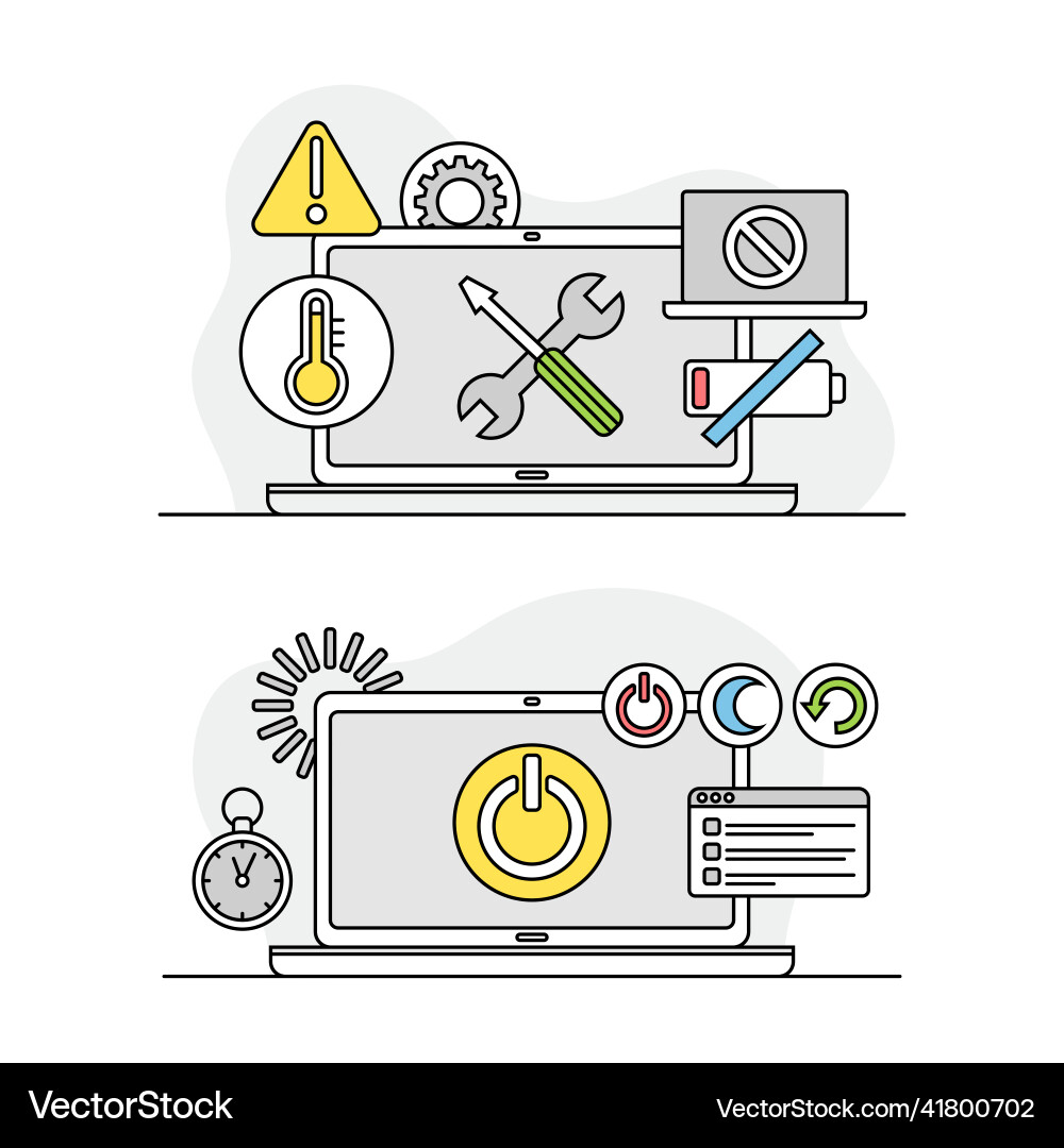 Computer screen with application tools Computer screen with application tools vector image