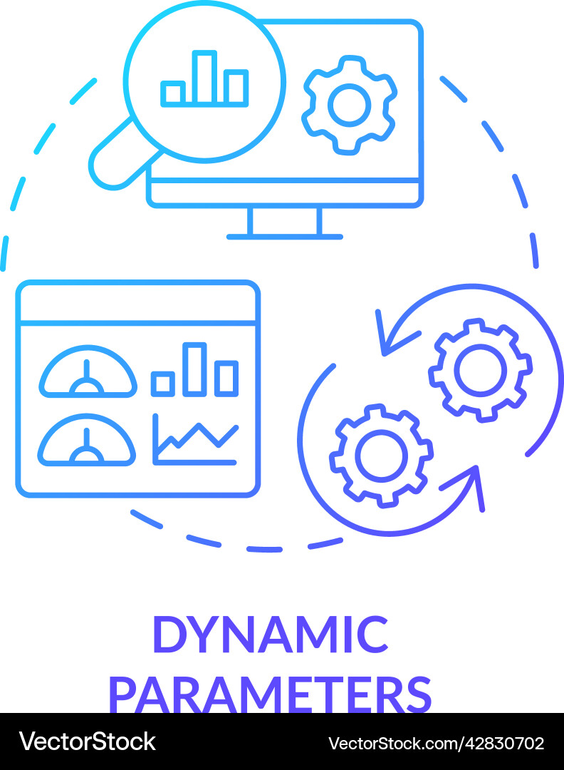 Dynamic parameters blue gradient concept icon Vector Image