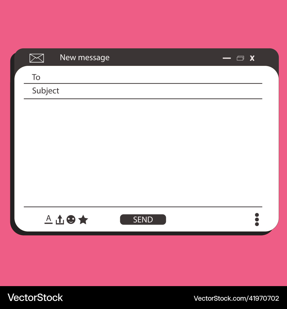 Email interface mail window template internet Vector Image