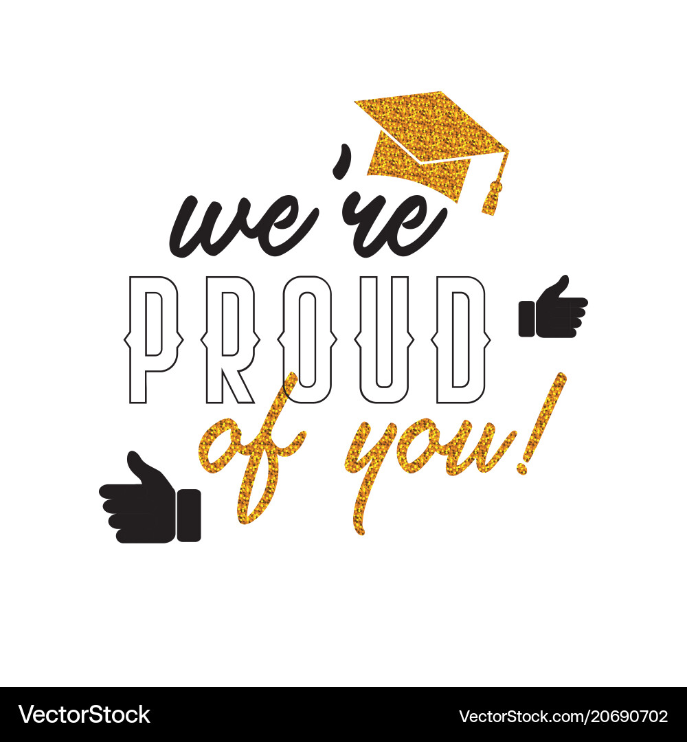 Graduation Celebration Lettering Vector Image