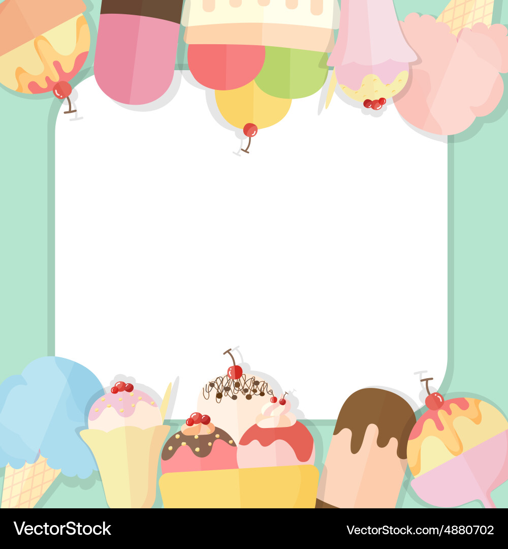 Ice Cream Summer Background Vector Image