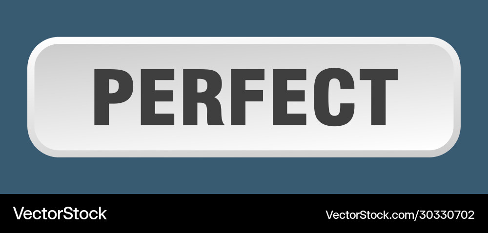 Perfect button square 3d push Vector Image