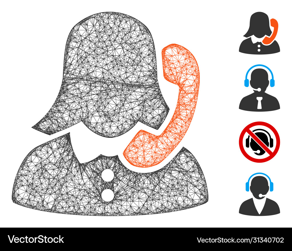Receptionist web mesh Receptionist web mesh vector image