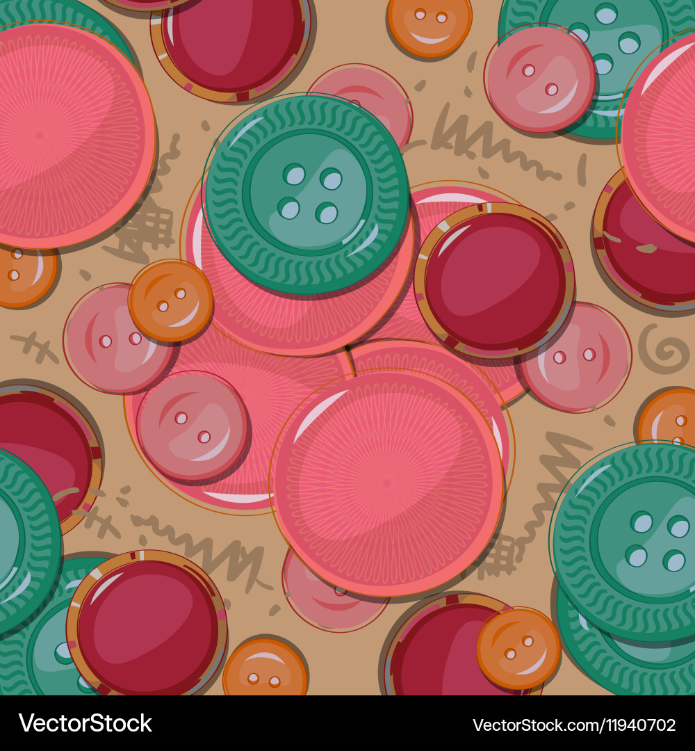 Seamless pattern with buttons vector image