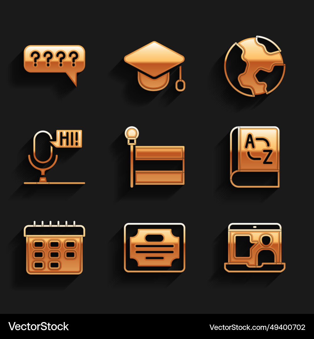 Set flag certificate template foreign language Vector Image
