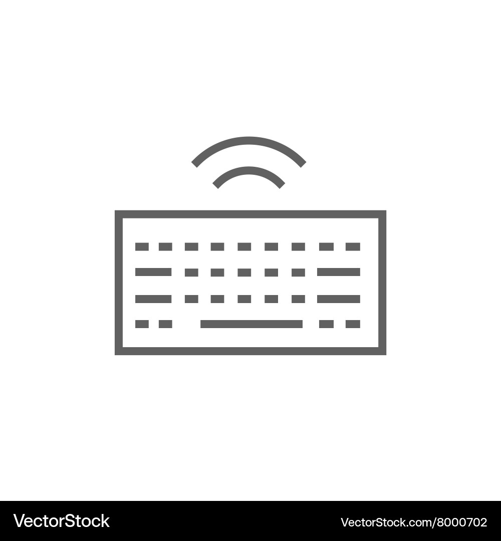 Wireless keyboard line icon Vector Image