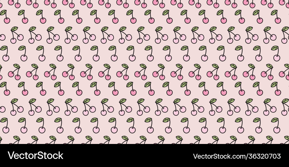 Cherry seamless repeat pattern background vector image