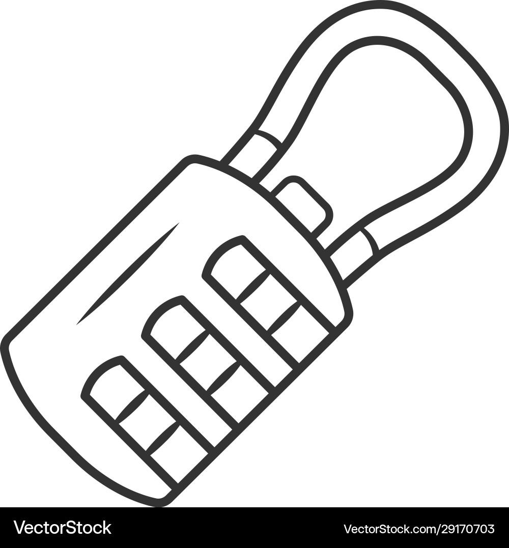 Combination passcode hanging lock linear icon Vector Image