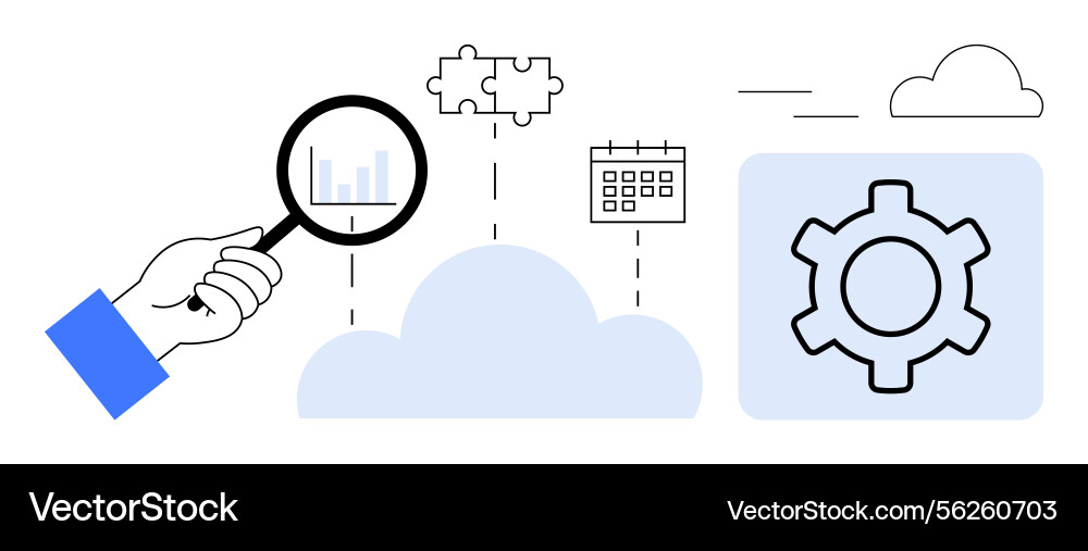 Data analysis and cloud integration with key tools Data analysis and cloud integration with key tools vector image