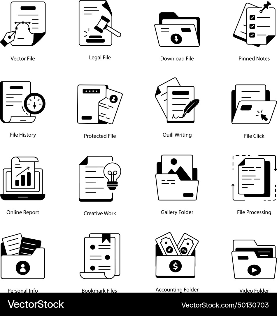 Data files linear icon vector image