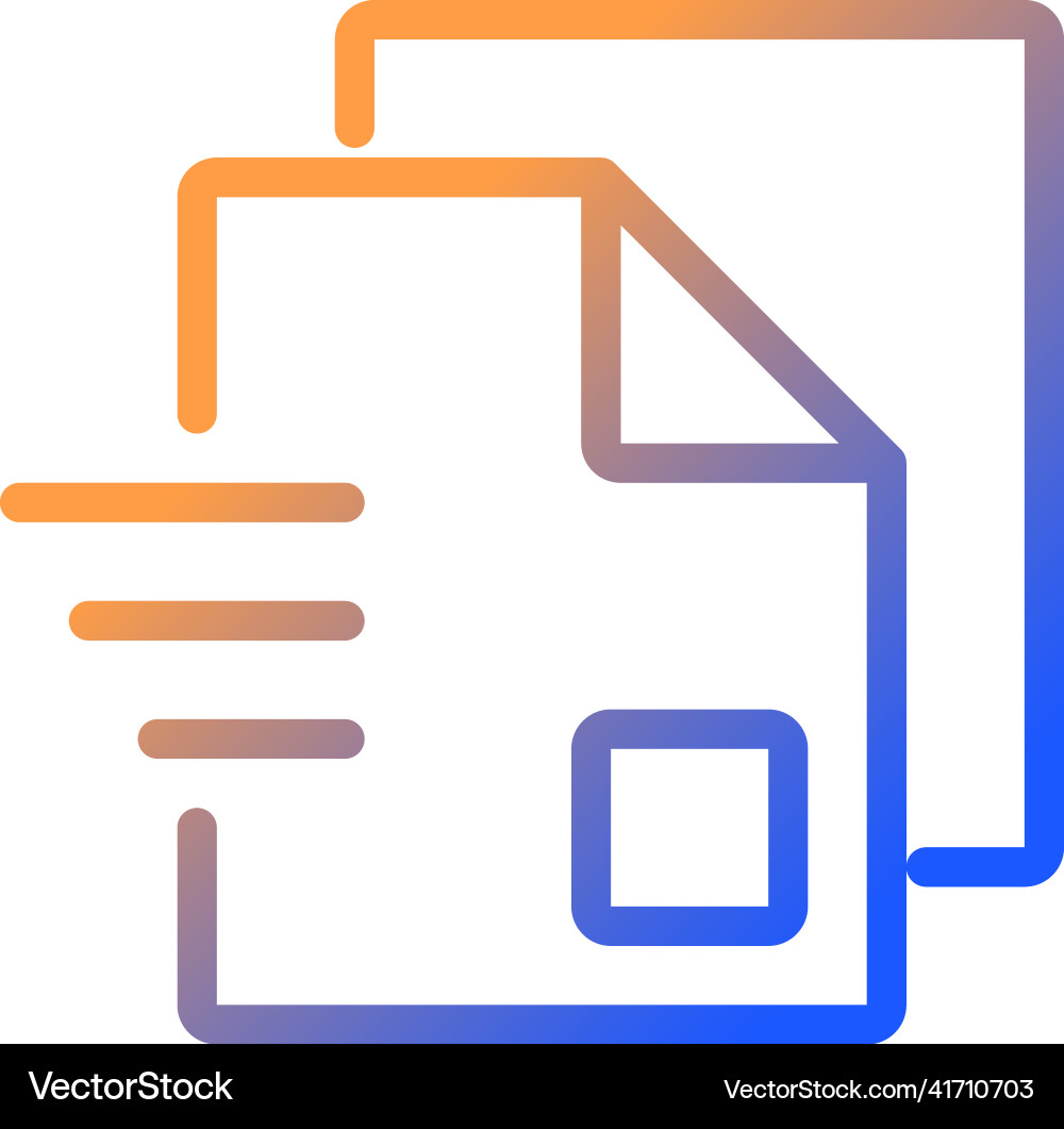 Document sharing gradient linear icon Document sharing gradient linear icon vector image