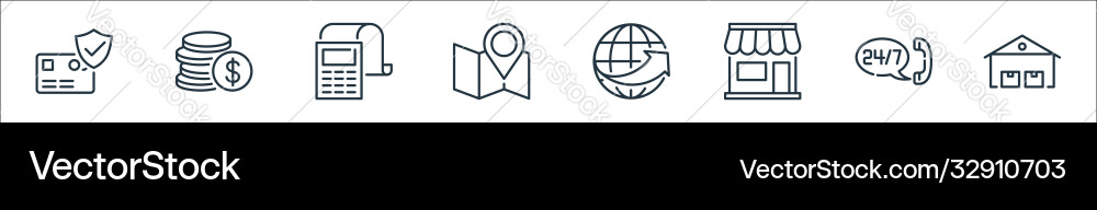 Ecommerce line icons linear set quality Ecommerce line icons linear set quality Vector Image