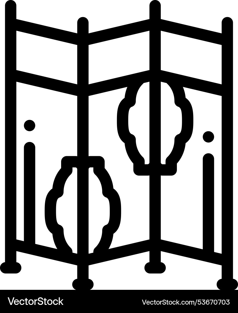 Folding screen icon thin linear style design vector image