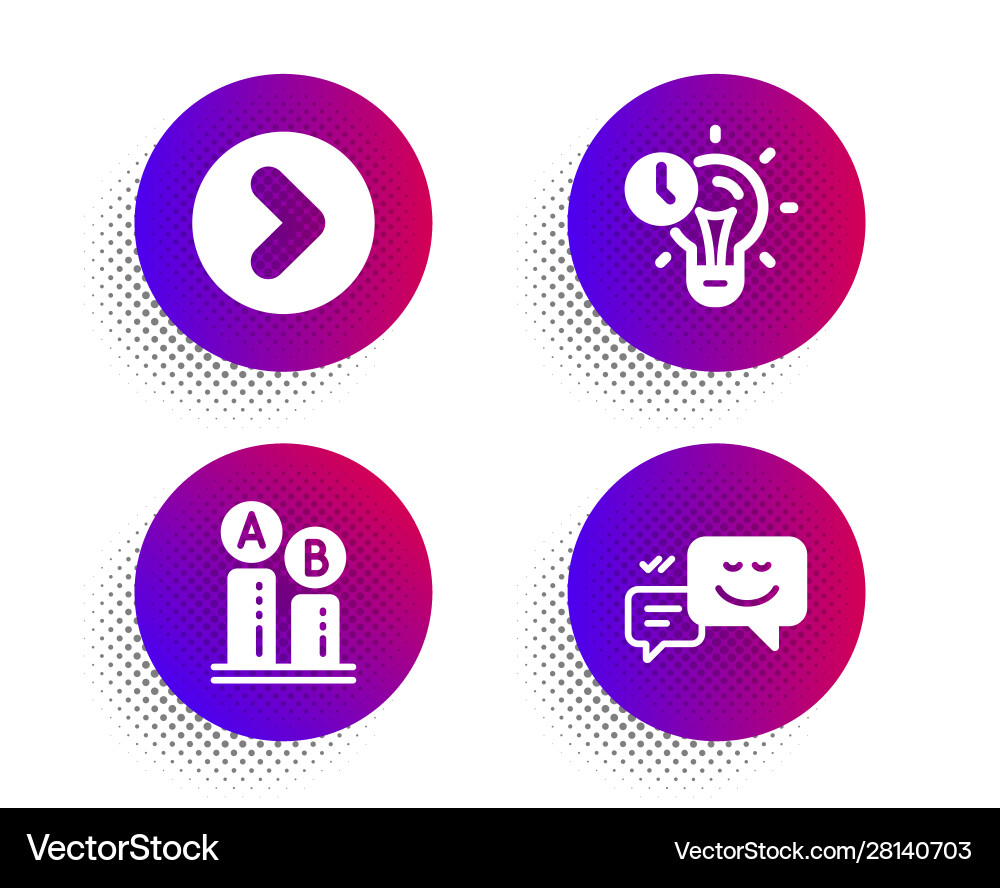 Forward ab testing and time management icons set Forward ab testing and time management icons set vector image