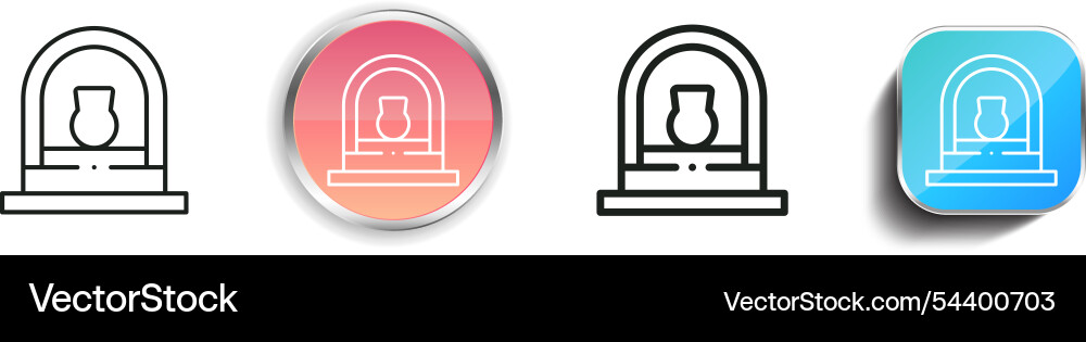 Furnace icon thin linear regular and button style Furnace icon thin linear regular and button style vector image