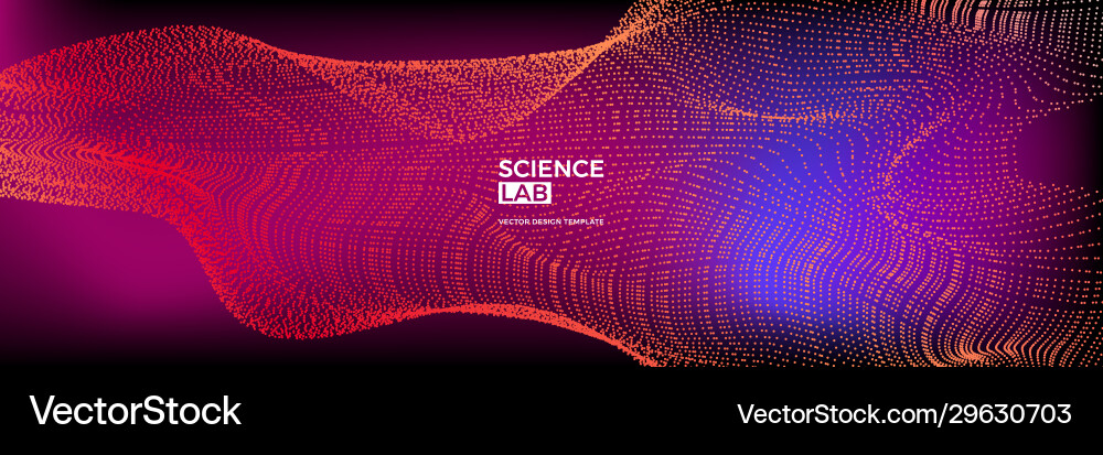 Futuristic background with dynamic particles vector image