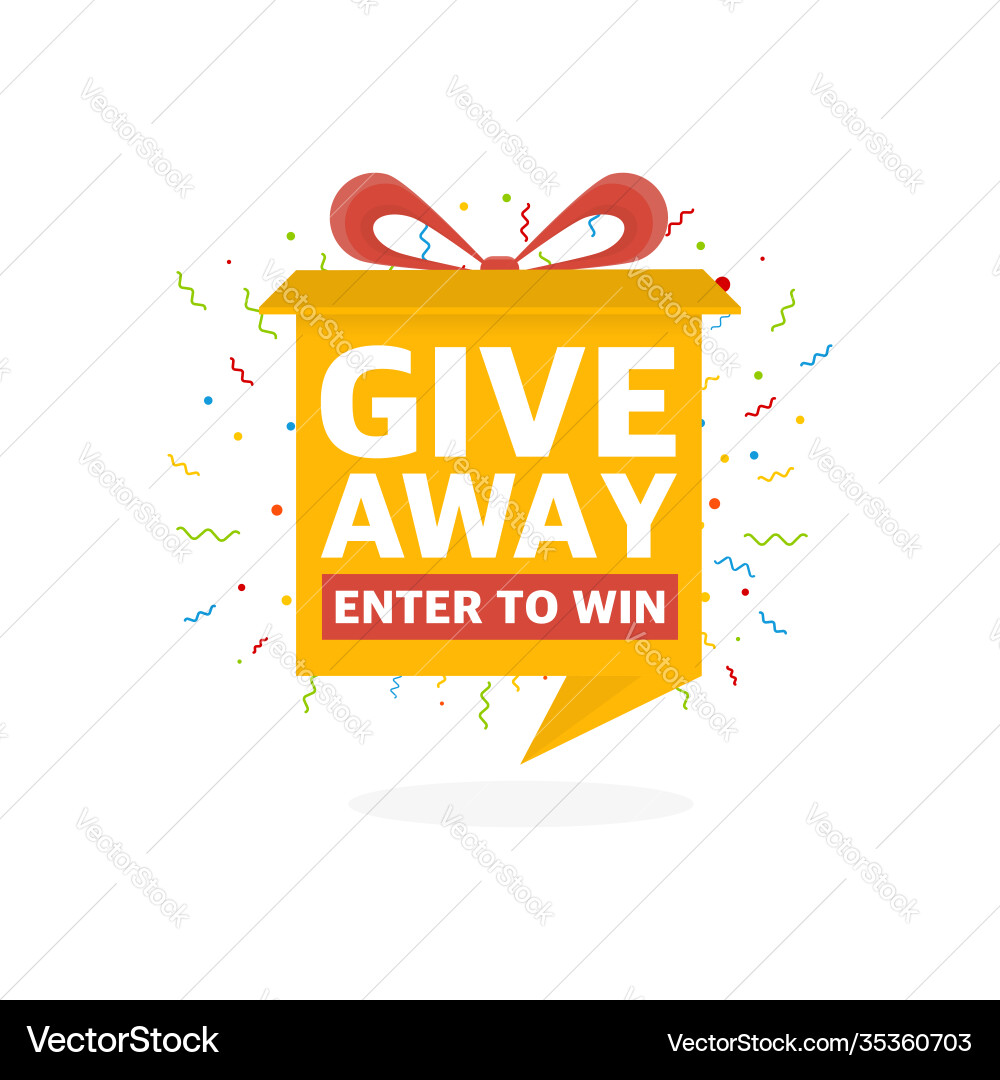 Giveaway logo template for social media post Giveaway logo template for social media post vector image