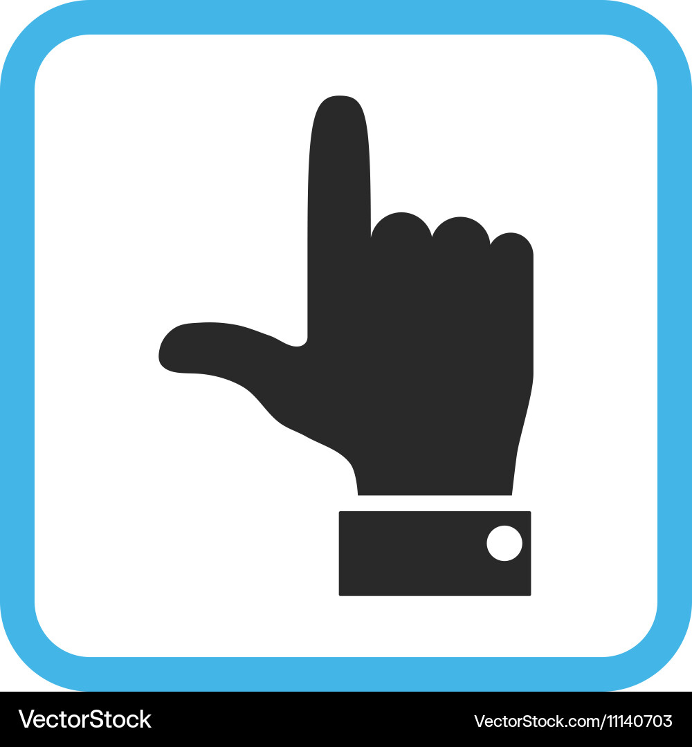 Hand pointer up icon in a frame vector image