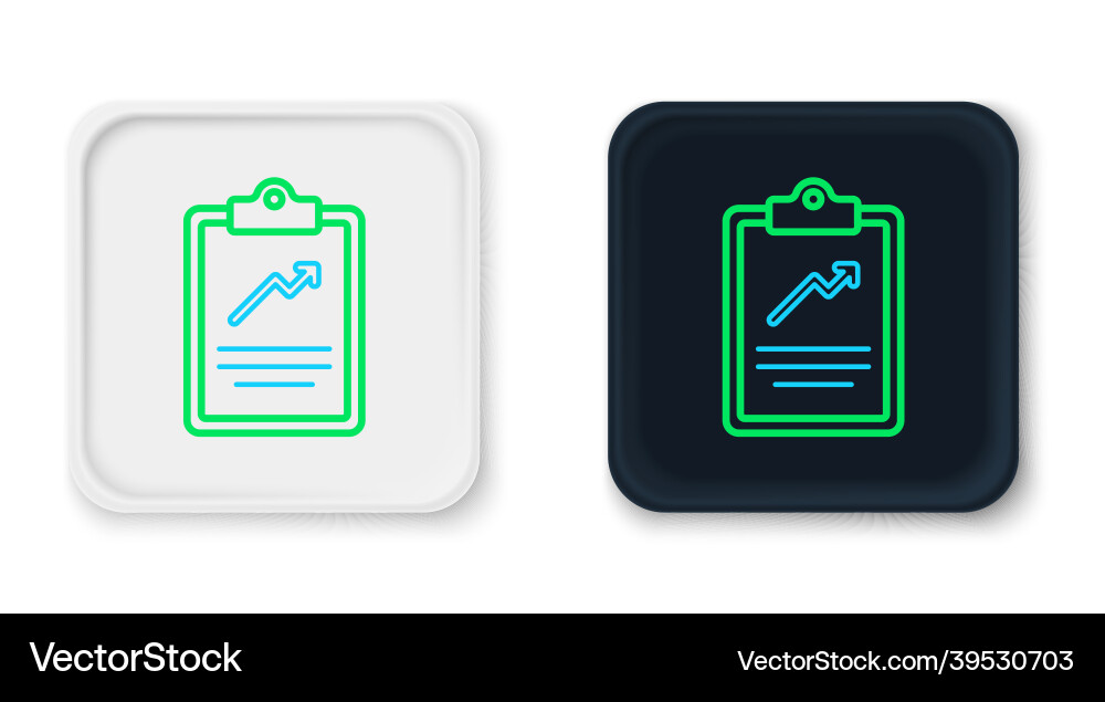 Line clipboard with graph chart icon isolated Line clipboard with graph chart icon isolated vector image