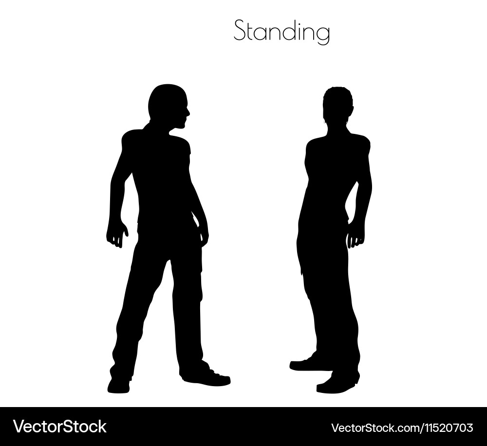 Man in standing pose on white background vector image