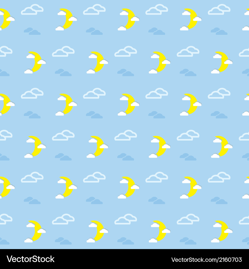 Moon and clouds pattern Vector Image
