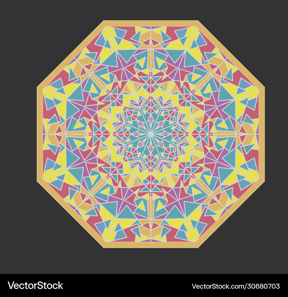 Octagonal mosaic geometric patterns kaleidoscope Octagonal mosaic geometric patterns kaleidoscope vector image