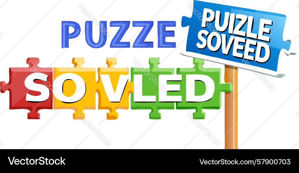 Puzzle solved signpost challenge accomplished Vector Image