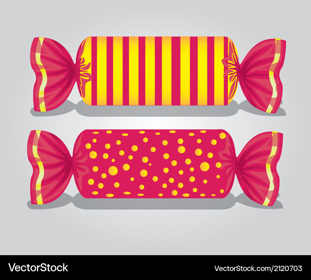 Rectangular candies lines and dots on gray Vector Image