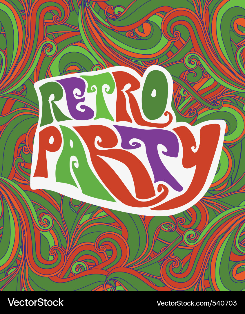 Retro Swirl Party Pattern vector image
