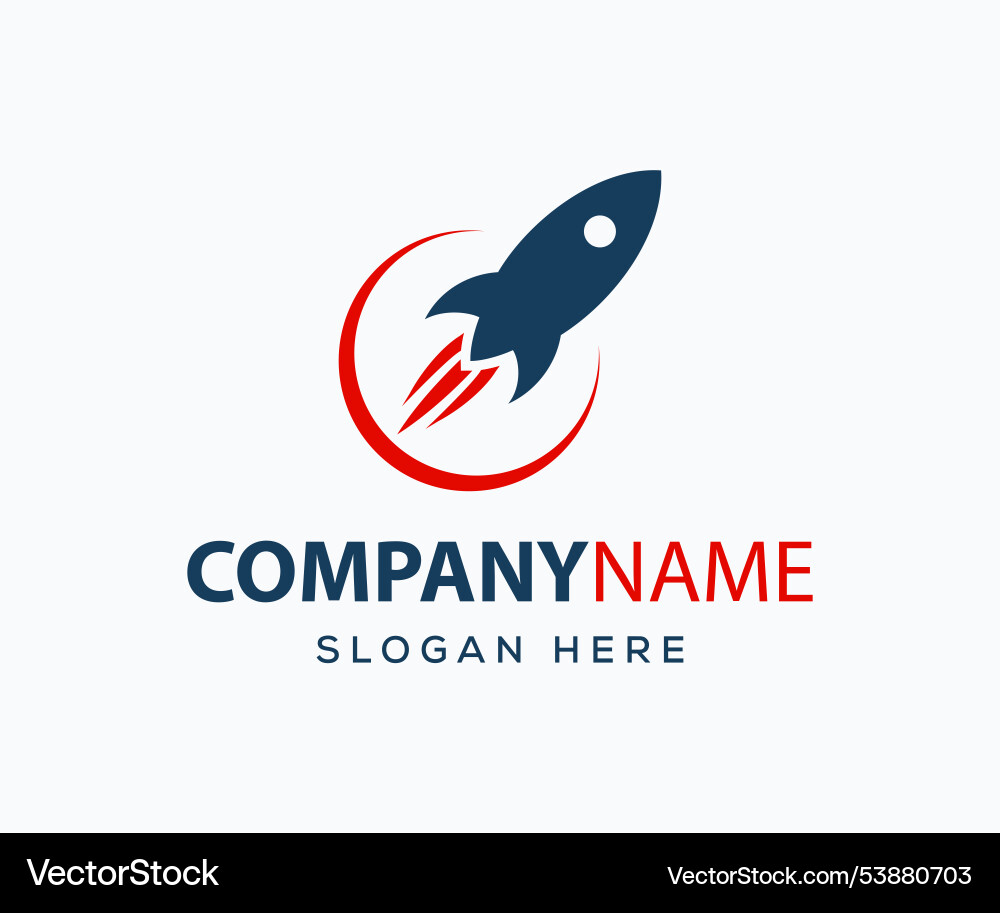 Rocket logo design and spaceship launch Rocket logo design and spaceship launch vector image