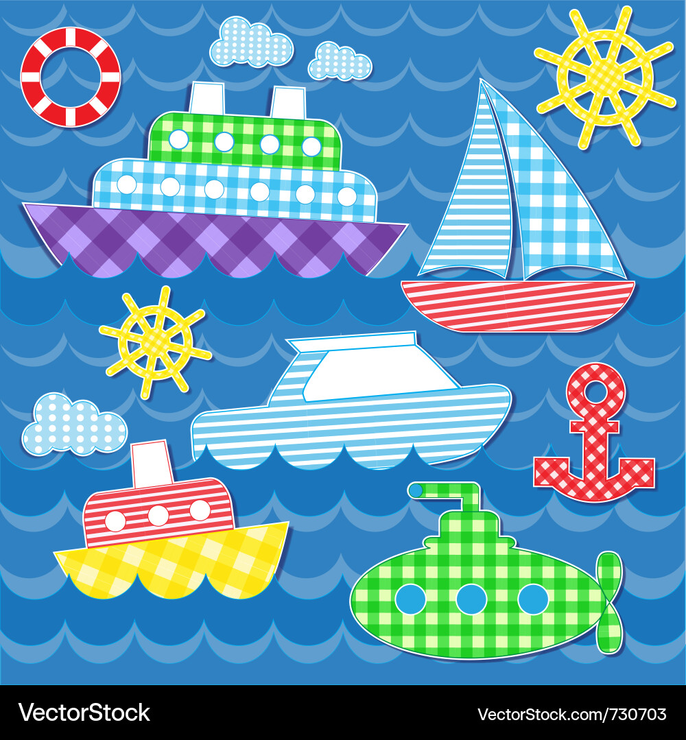 Sea Transport Stickers - Nautical Fun Vector Image