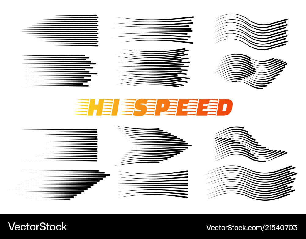 Speed lines isolated set Speed lines isolated set vector image