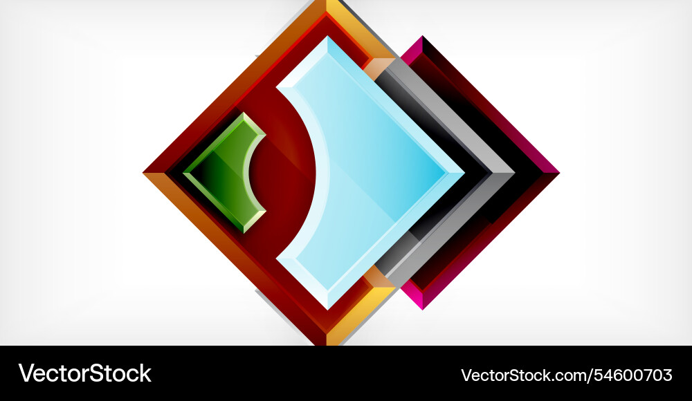 Square arrow shapes with round elements Square arrow shapes with round elements Vector Image