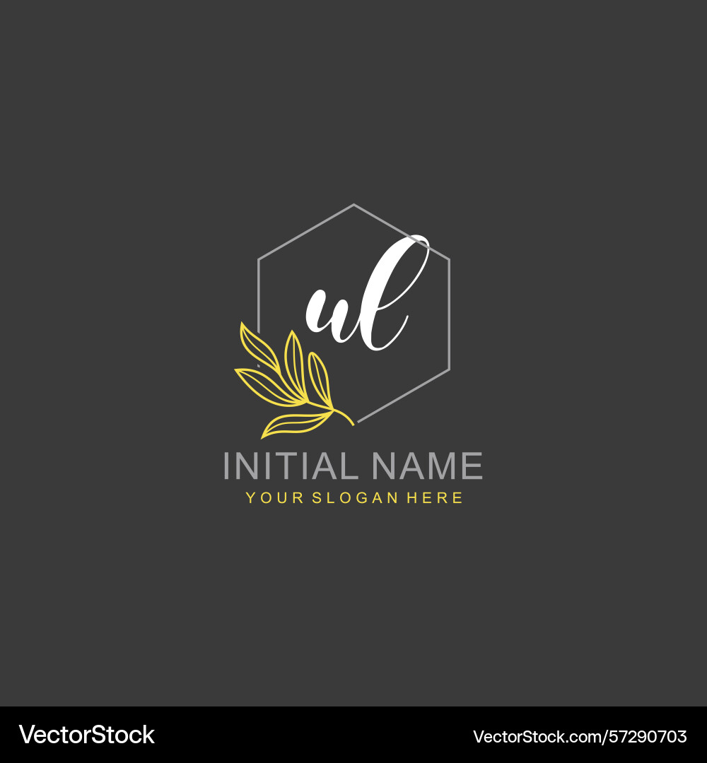 Ul initial logo templates with botanical elements Ul initial logo templates with botanical elements Vector Image