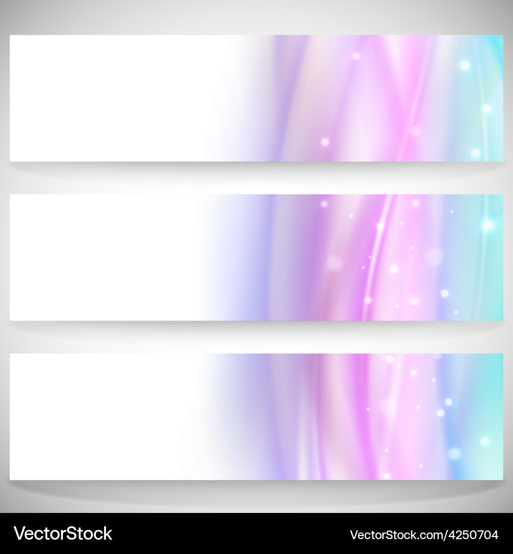 Abstract headers set wave design vector image